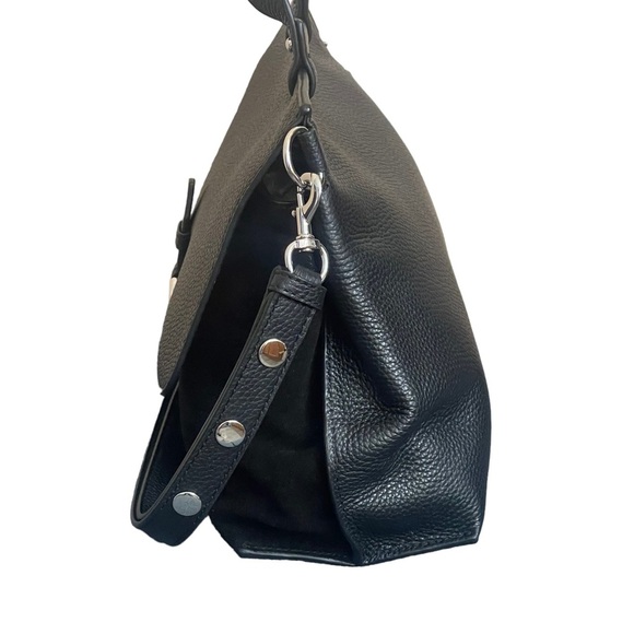 NOT FOR SALE New! Rebecca Minkoff Medium Keith
Flap Suede & Leather Satchel
BLAC - Picture 7 of 16